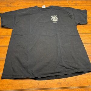 Tomahawk Fire Department 2014 Black T-Shirt Motorcycle Flames Graphic Tee XL